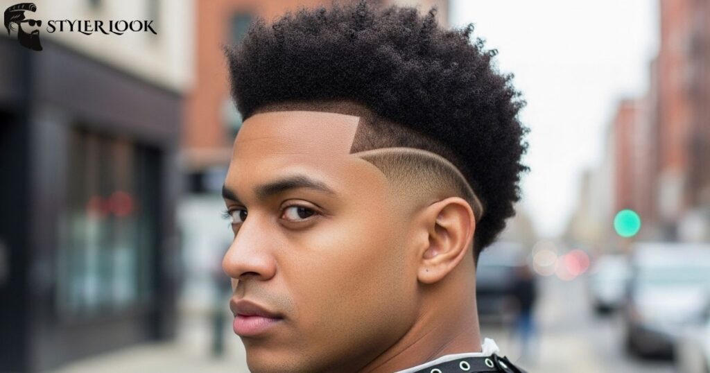 Afro + Bald Fade Undercut