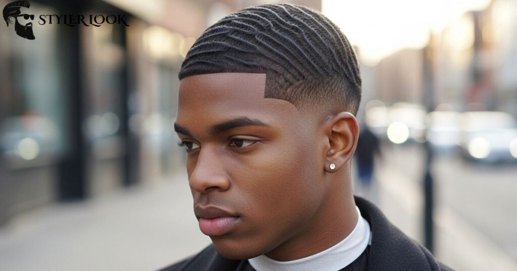 Drop Fade with Waves Haircut