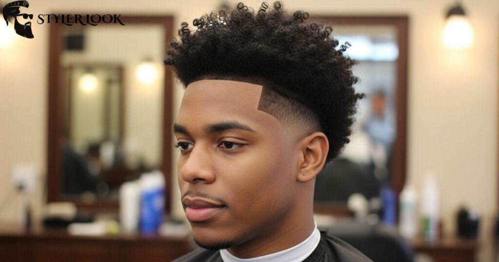 Mid Fade with Curls Haircut