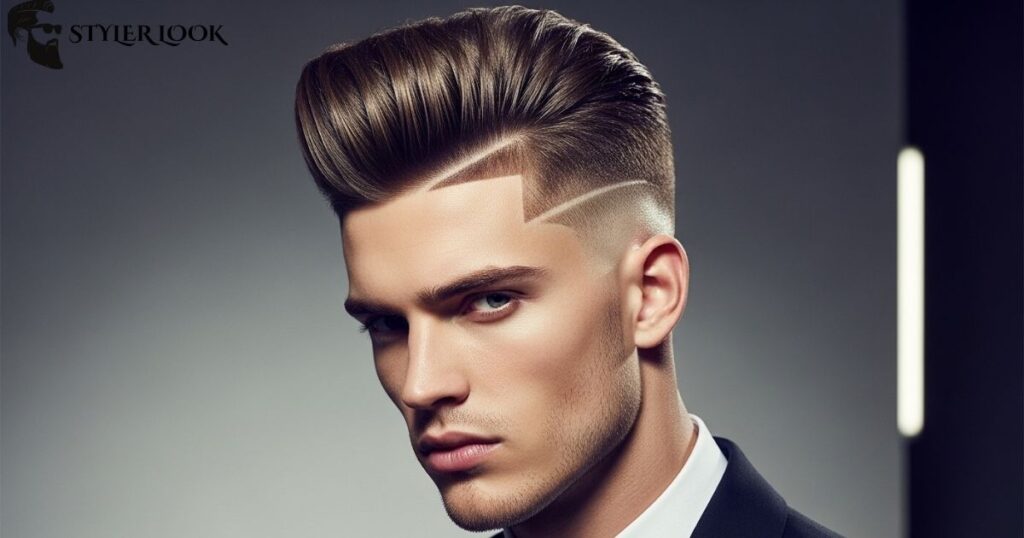 Straight Hair & Pompadour Undercut Fade