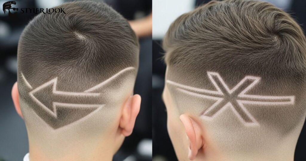 Arrow and X Haircut Designs