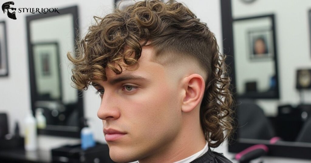 Choose a Curly Taper Fade Mullet