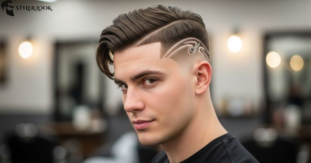 Creative Styling Add-Ons and Enhancements for Low Taper Fade White Male Haircut