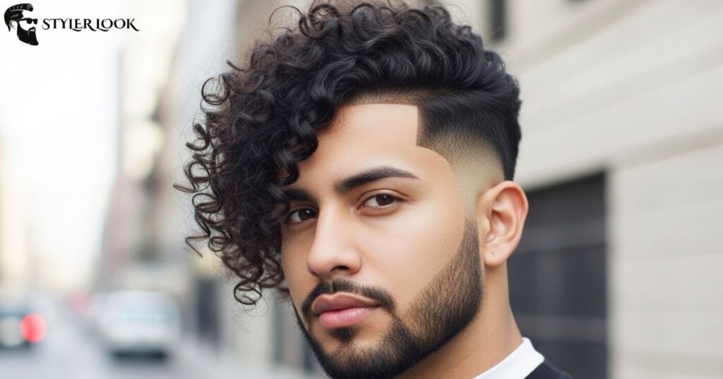 Curly Hair Mexican Taper Fade Look