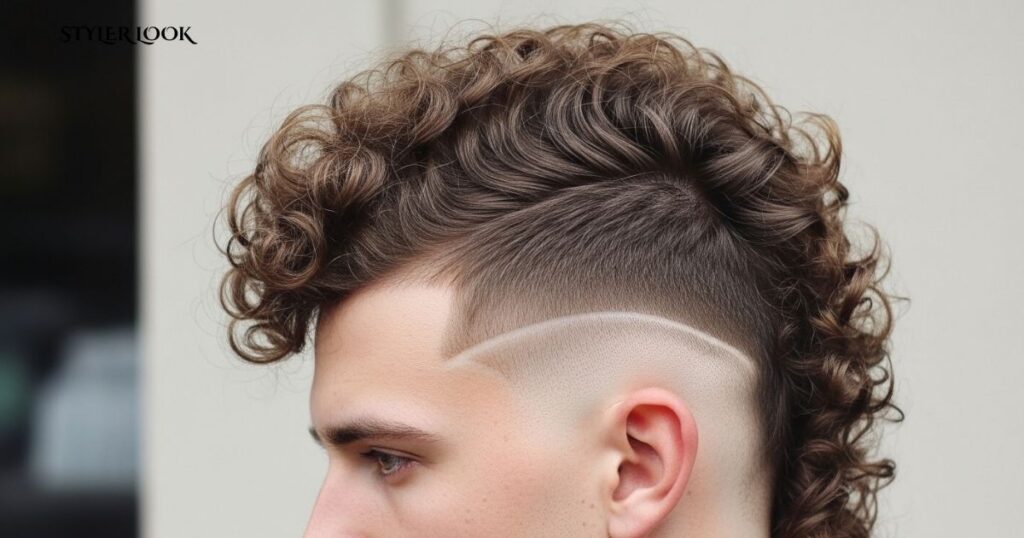 Curly Mohawk-Inspired Taper Mullet