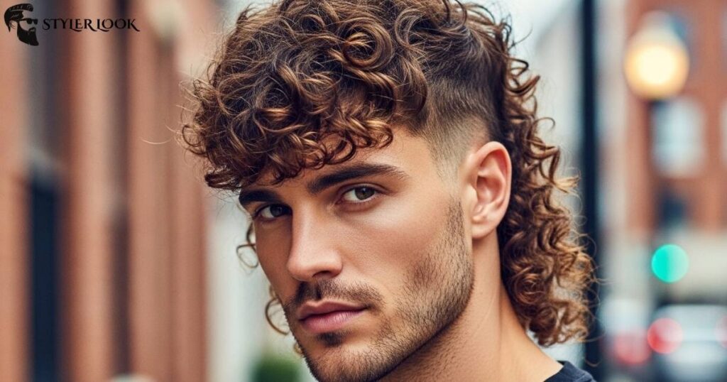 Curly Taper Mullet with Fringe