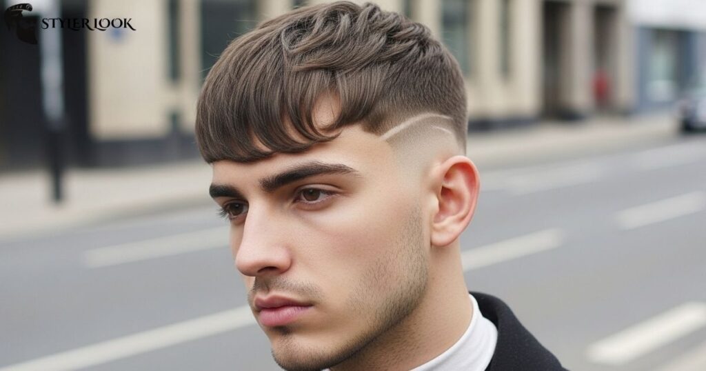 Curved Fringe with Low Taper Fade