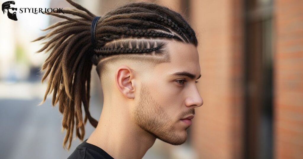 Dreadlocks or Braids with Mid Fade
