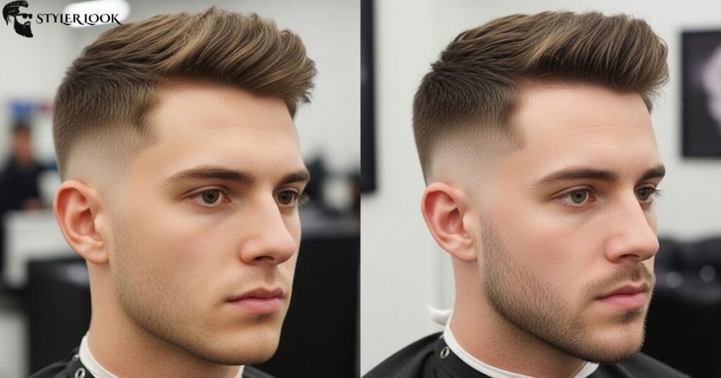 Fade cut contouring oval and square face shapes