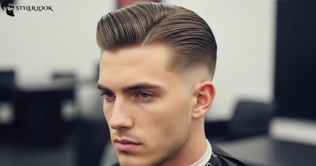 Low Taper Fade with Slick Back Style