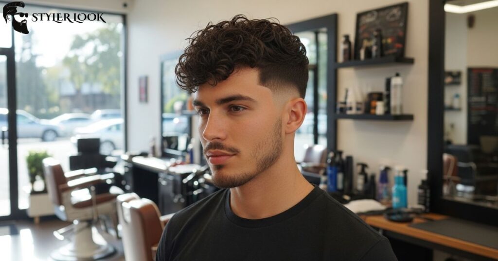 Mid Fade with Curly Hair