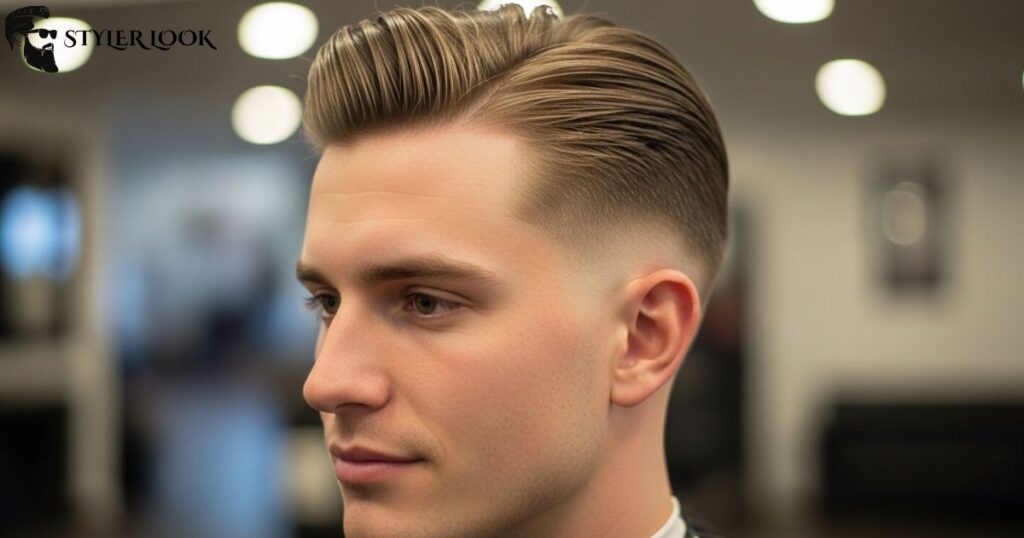 Mid Fade with Slick Back