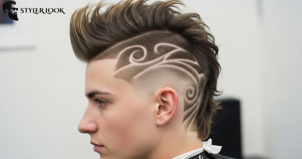 Mohawk Fade with Hair Art
