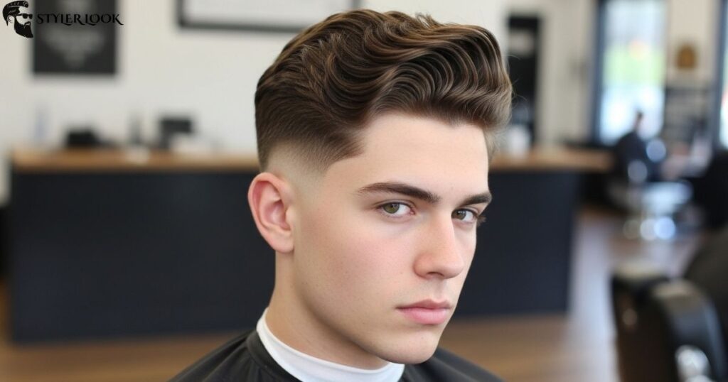 Sharp High Taper Fade for Wavy Hair