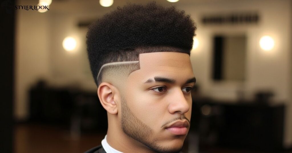 Sharp High Taper Fade with Afro Top