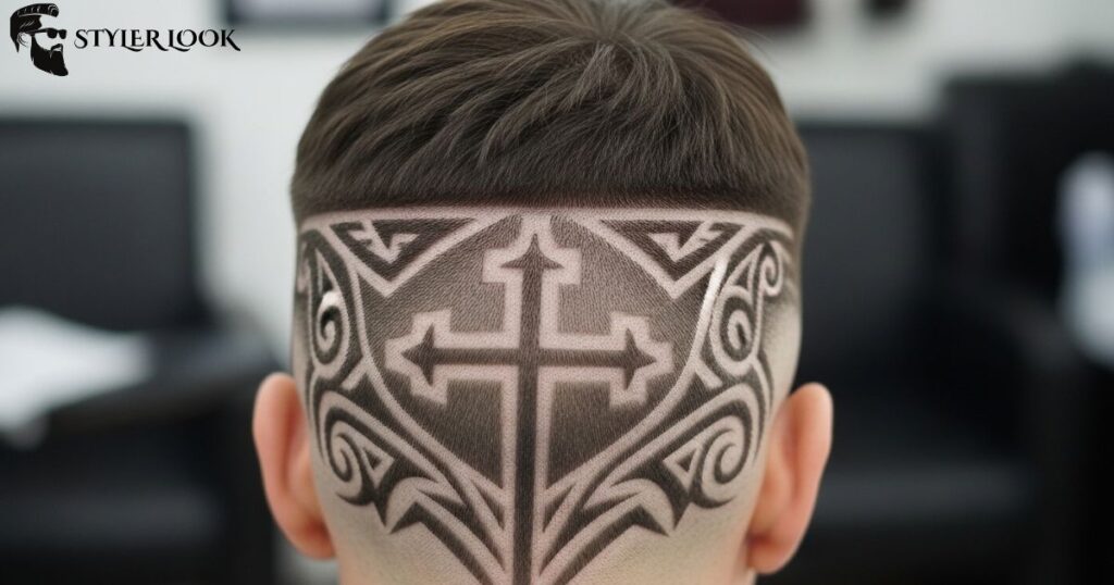 Shaved Cross and Tribal Haircut