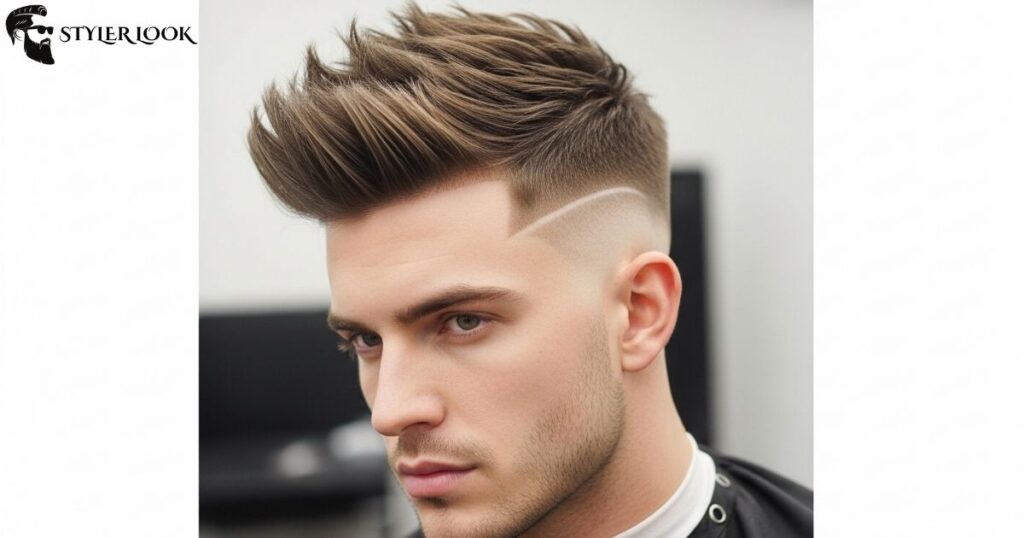 Spiky Textured Fringe with Low Taper Fade