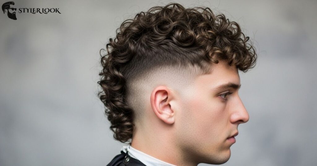 Taper Fade Mullet with Tight Curls