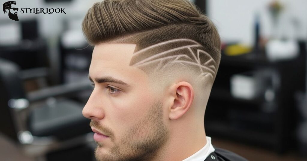 Taper Fade with Shaved Designs