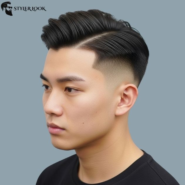 Asian Hair with Side Part Fade