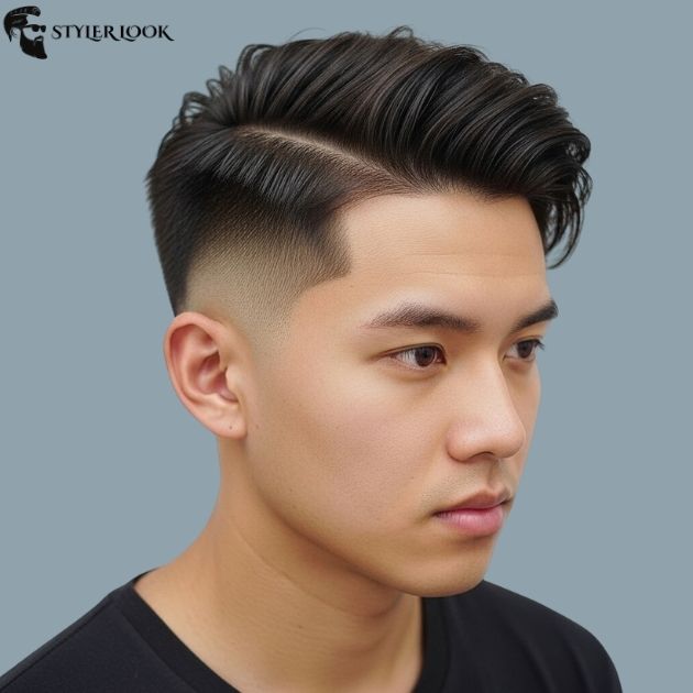 Asian Middle Part Fade Style