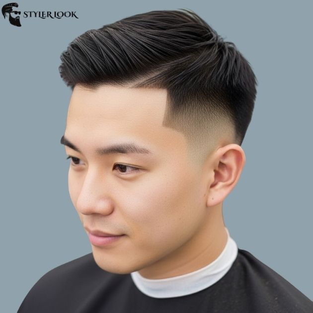 Asian Straight Hair with Low Taper Fade