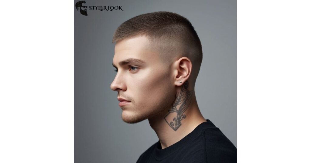 Buzz Cut with Low Taper and Design