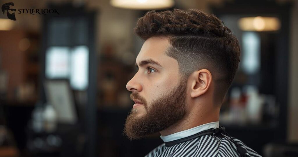 Curly Low Taper with Beard