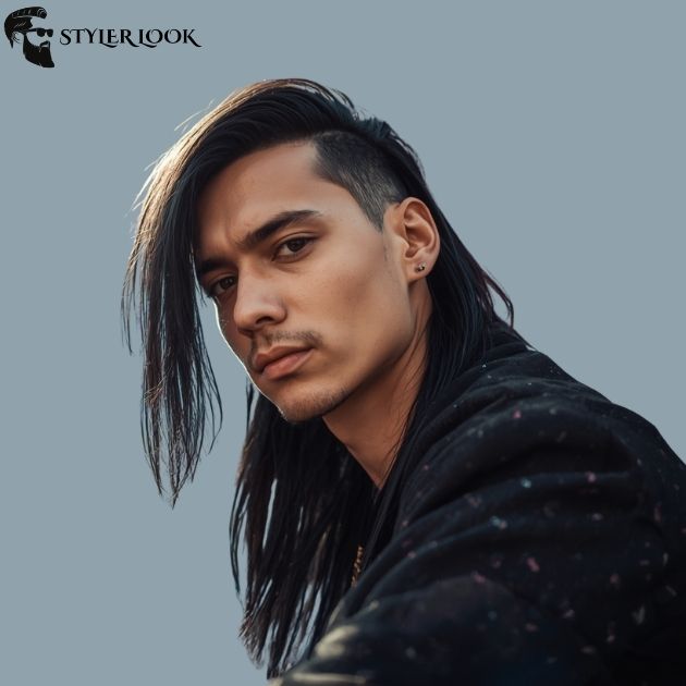 Long Back Hair taper fade mullet