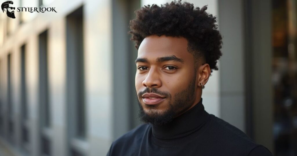 Low Taper Afro with Beard