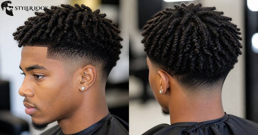 Low Taper Fade Afro with Twist