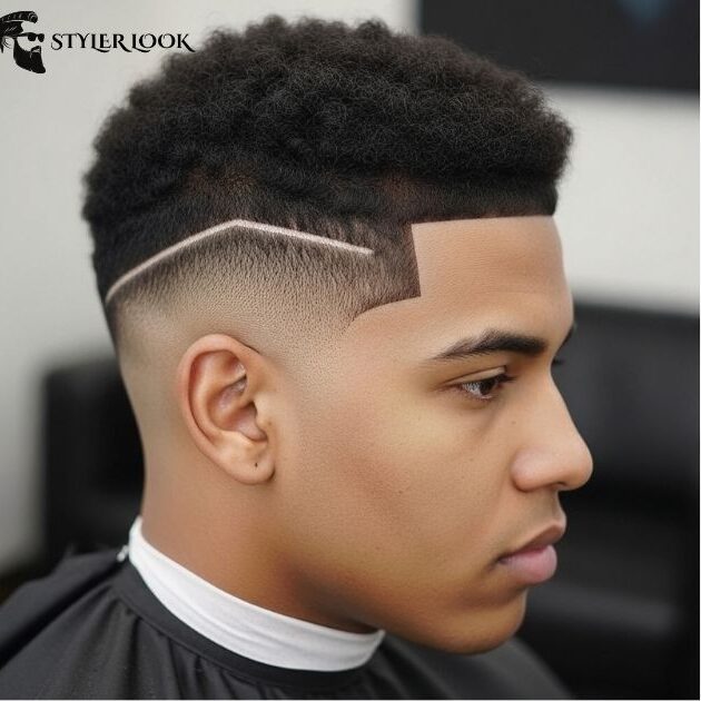 Low Taper Fade Black Haircut with Line Up