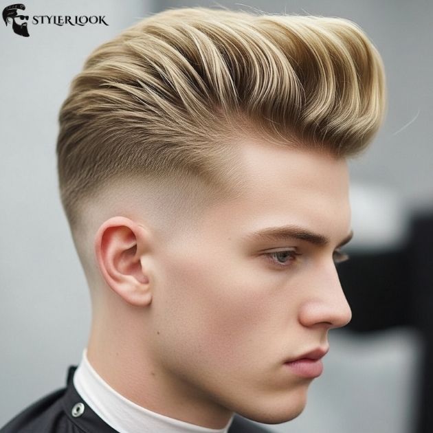 Low Taper Fade Blonde Hair mit Quiff