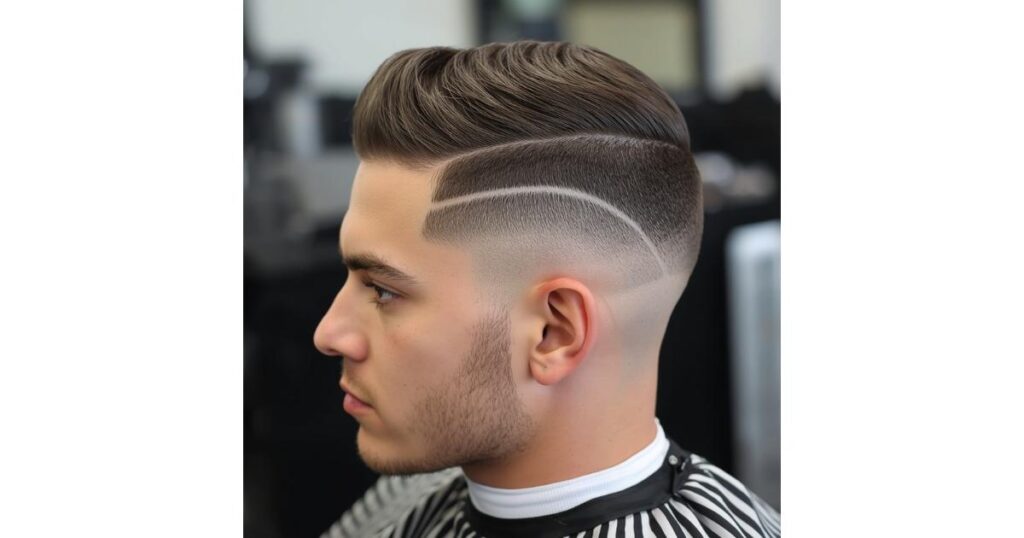 Low Taper Fade Buzz Cut with Line Up