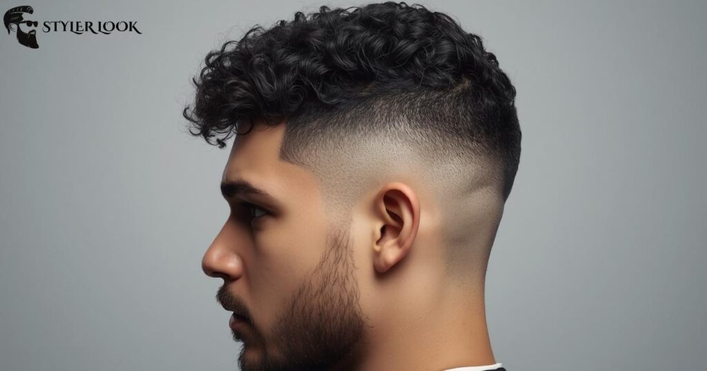 Low Taper Fade Curly Hair Wolf Cut