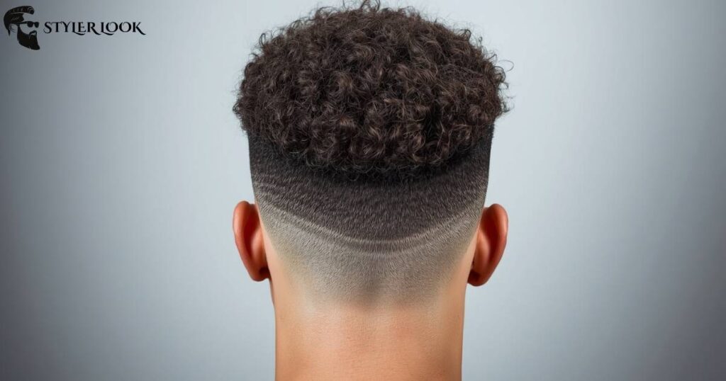 Low Taper Fade Curly Hair with Line Up