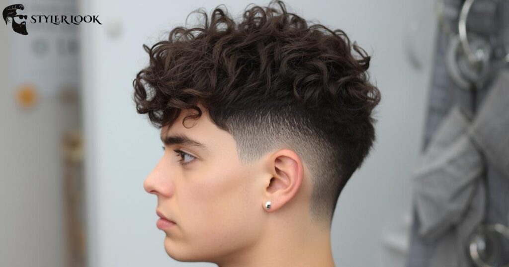 Low Taper Fade Curly Shag