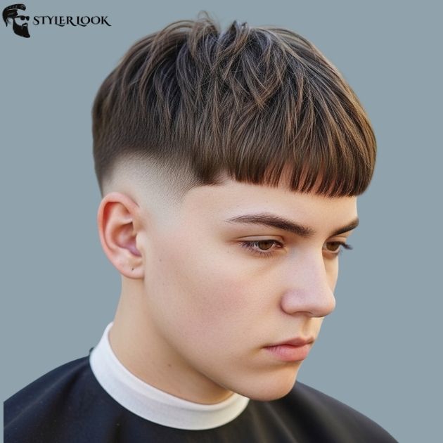 Low Taper Fade French Crop Hair Long Fringe