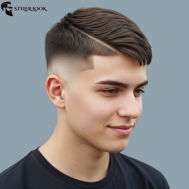 Low Taper Fade French Crop Hair with Hard Part