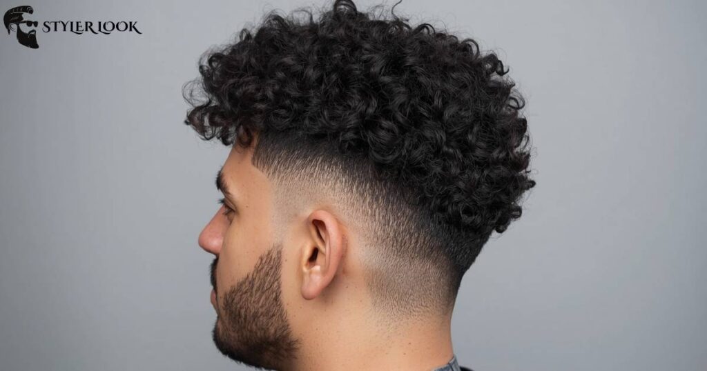 Low Taper Fade Layered Curly Hair