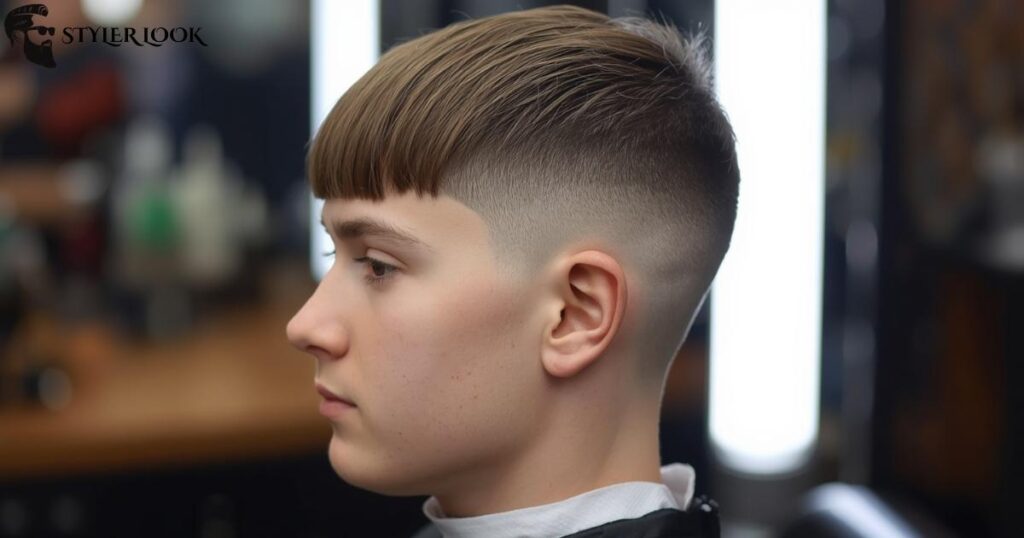 Low Taper Fade Short Fringe