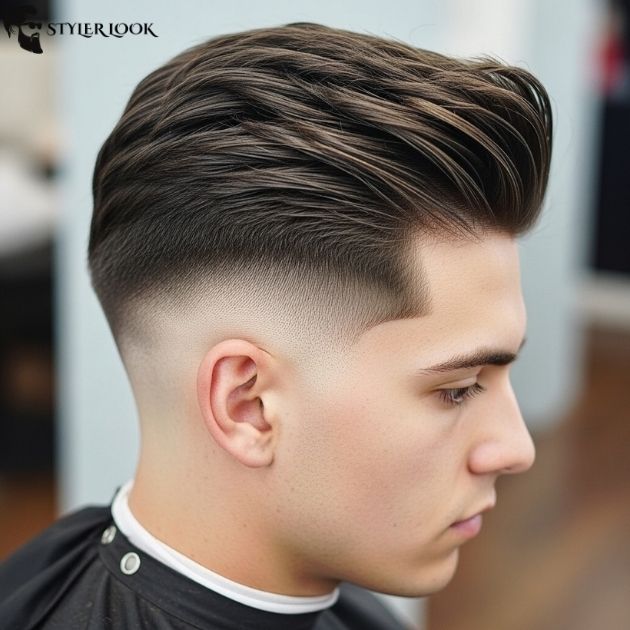 Low Taper Fade Textured Top for Thick Hair