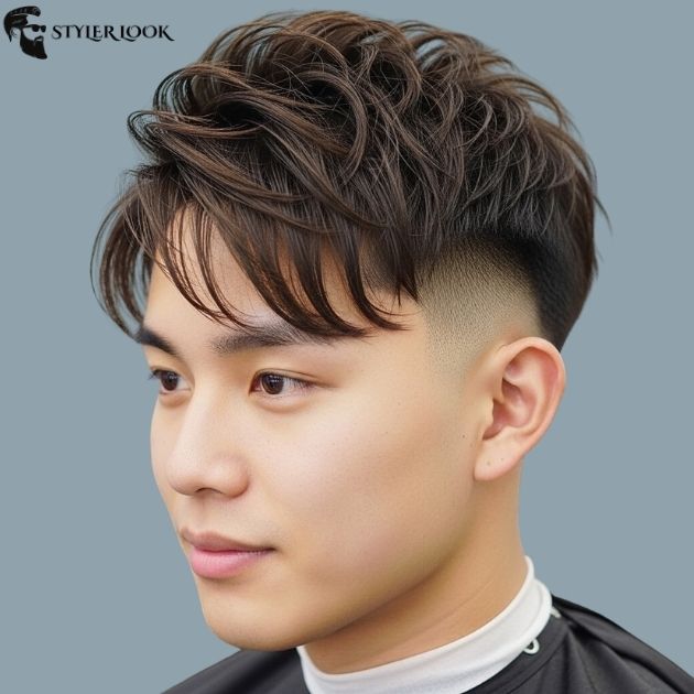 Low Taper Fade with Asian Layered Hair
