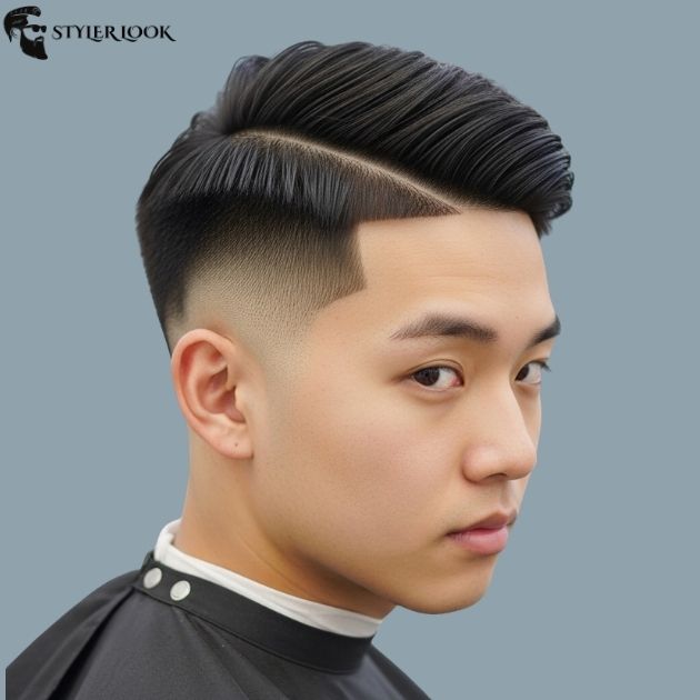 Low Taper Fade with Asian Side Part