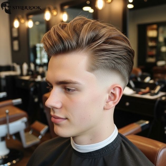 Low Taper Fade with Messy Long Top