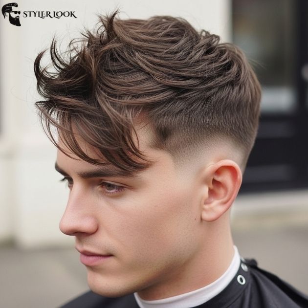 Low Taper Fade with Messy Medium Hair
