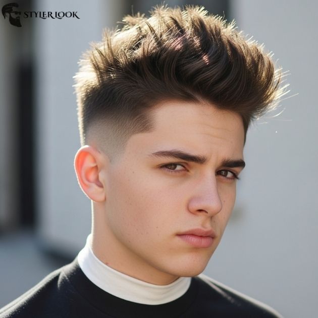 Low Taper Fade with Messy Spiky Hair