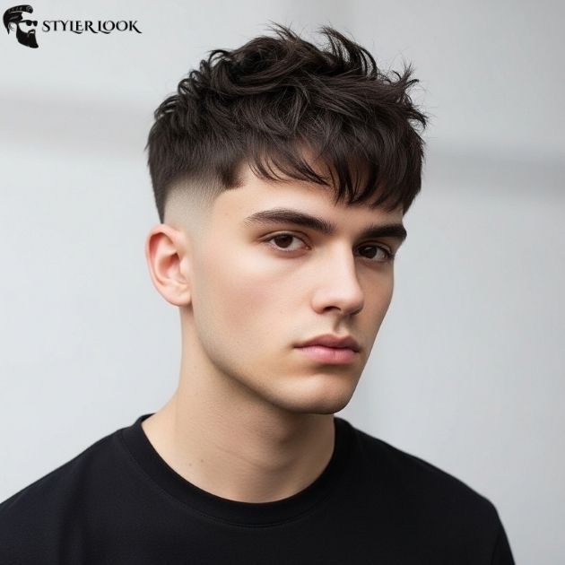 Low Taper Fade with Messy Textured Fringe