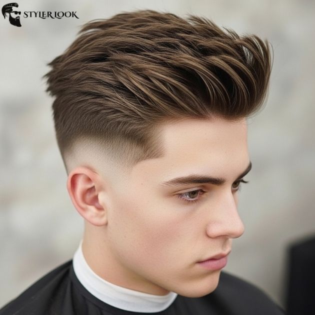 Low Taper Fade with Messy Thick Hair