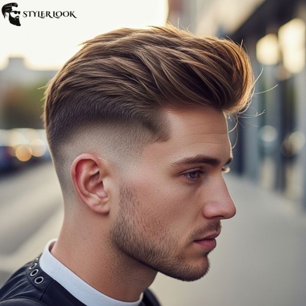 Low Taper Fade with Messy Volume Hair